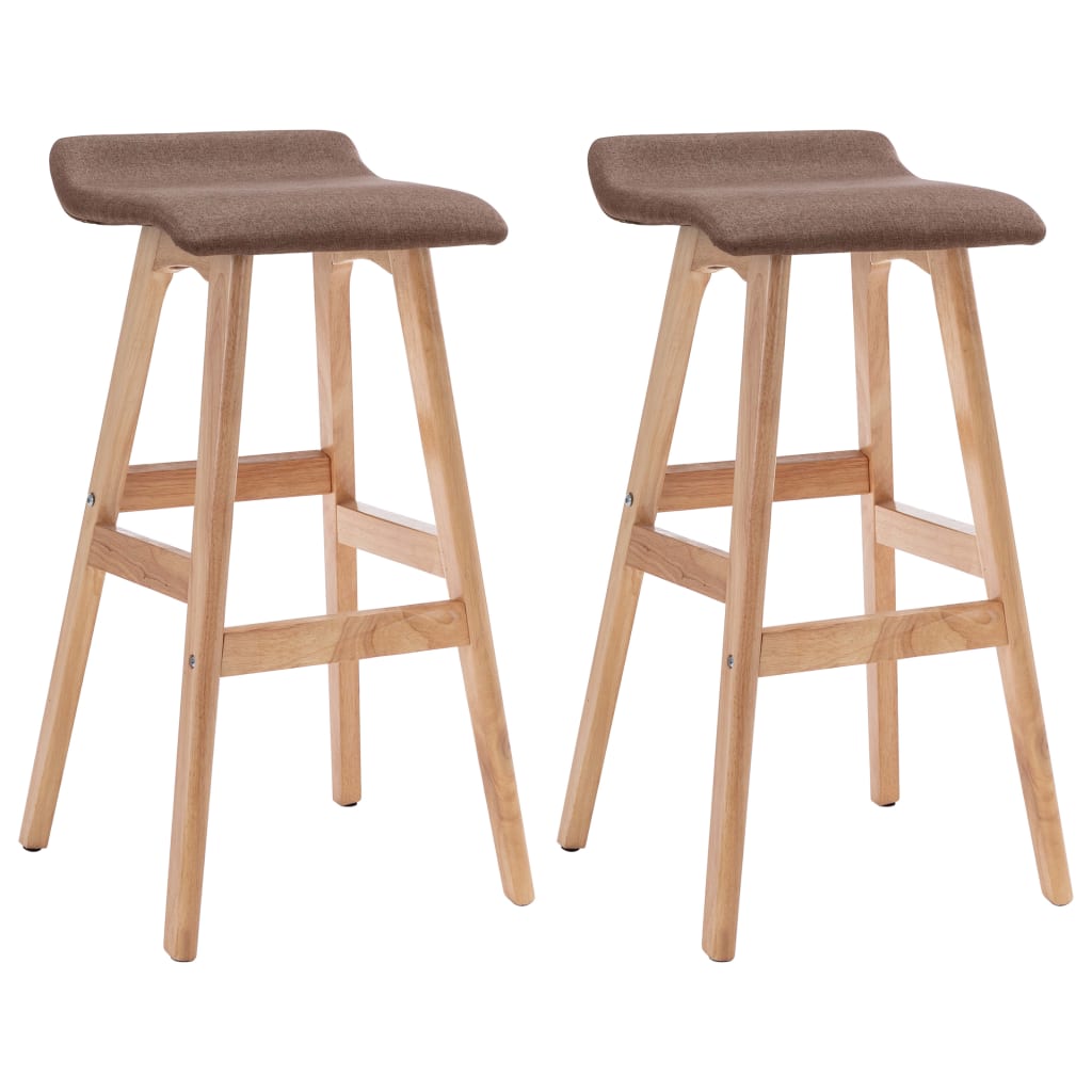 Bar Stools 2 pcs Taupe Fabric